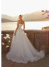 Strapless Ivory Organza Slit Unusual Wedding Dress